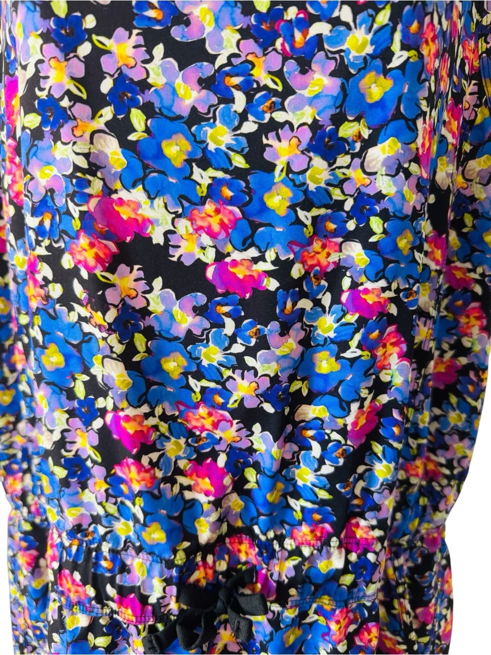 RBX Activewear Dress Stretch Woven Blue Floral Pullover Sleeveless Pockets Sz L - Picture 4 of 12